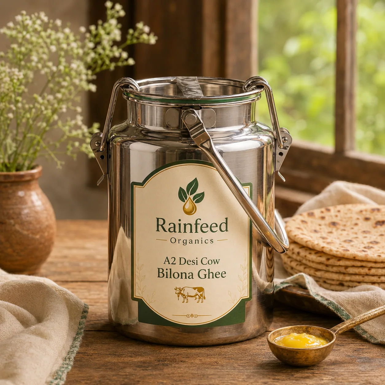 Rainfed Organics A2 Desi Cow Bilona Ghee